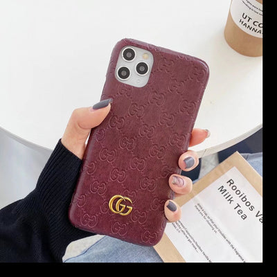 GG Style Embossed Chic Phone Case for iPhone