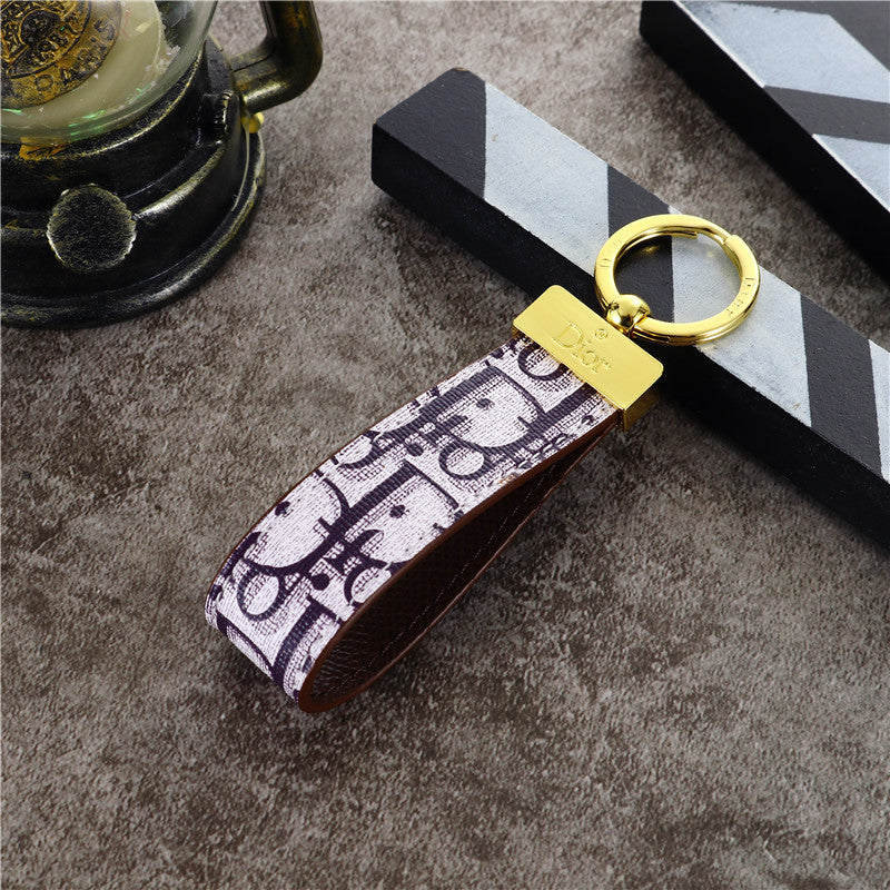 Elegant Inspired Keychain Strap with Gold Accent