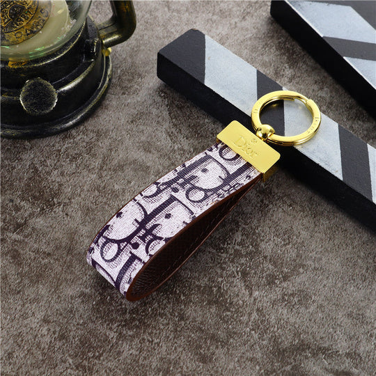 Elegant Inspired Keychain Strap with Gold Accent
