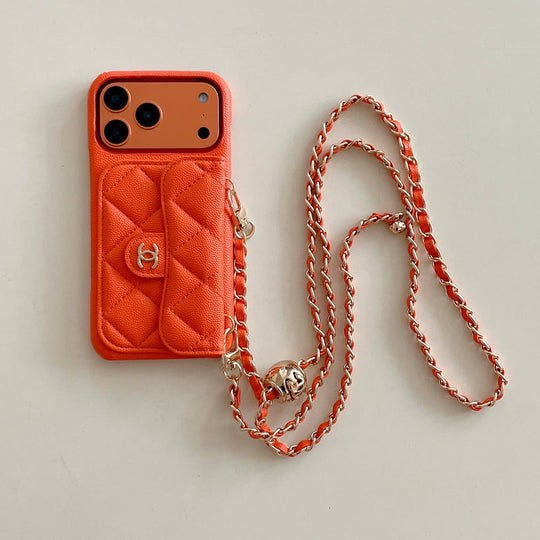 Luxury crossbody wallet iPhone case with chain strap - product image 1