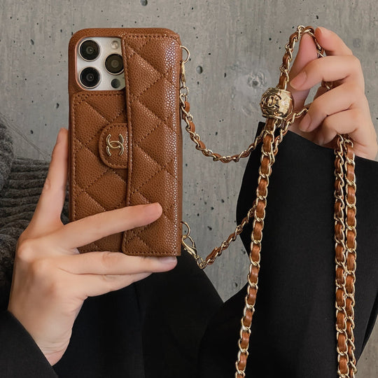 Luxury crossbody wallet iPhone case with chain strap - product image 7