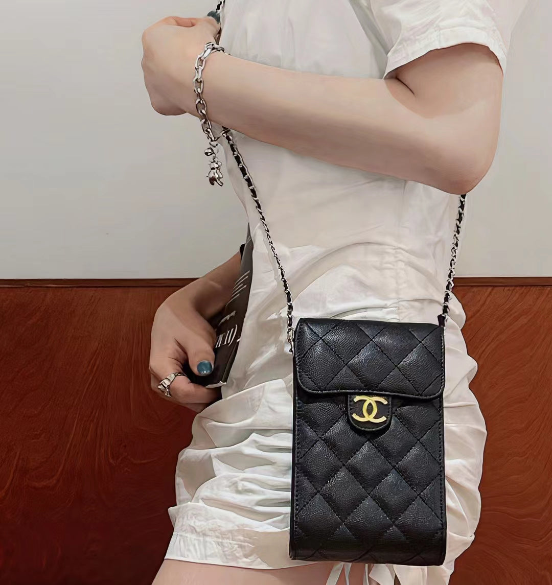 Luxury Chanel Phone Pouch with Versatile Handbag Strap