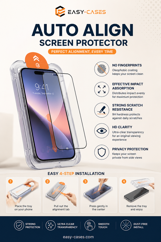 Auto-Alignment Tempered Glass iPhone Screen Protector