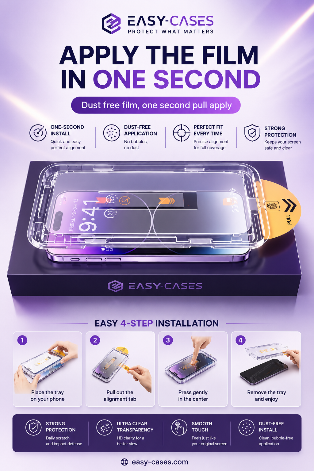 Auto-Alignment Tempered Glass iPhone Screen Protector
