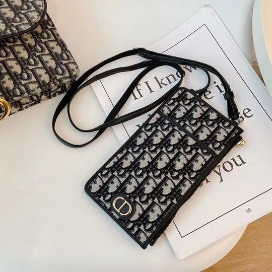 Oblique Pattern Mini Crossbody Phone Bag - Default Title | Easy-Cases