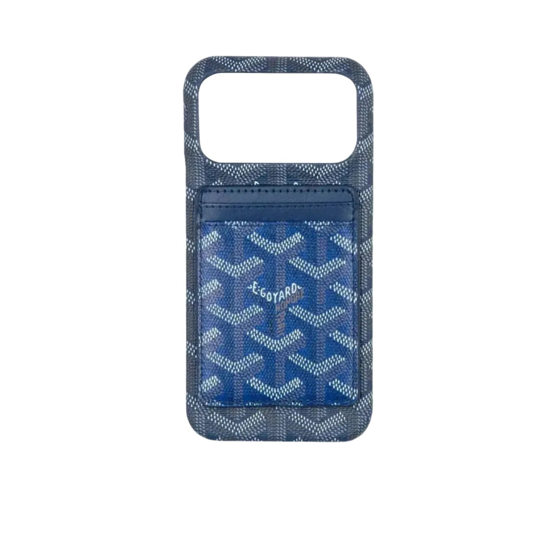 Blue Chevron Magnetic Card Holder Case for iPhone 18 Pro Max | Easy-Cases