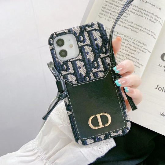 Luxury iPhone Case With Card Pocket &amp; Lanyard