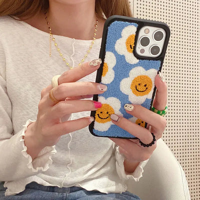 Soft Cute Texture Embroidered iPhone Case