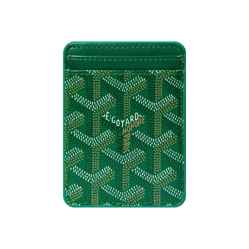 Chevron Magnetic Card Holder in Emerald Green | Easy-Cases