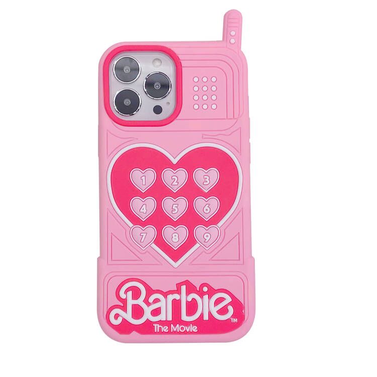 Barbie Movie 3D Cartoon Pink Princess Phone Case for iPhone