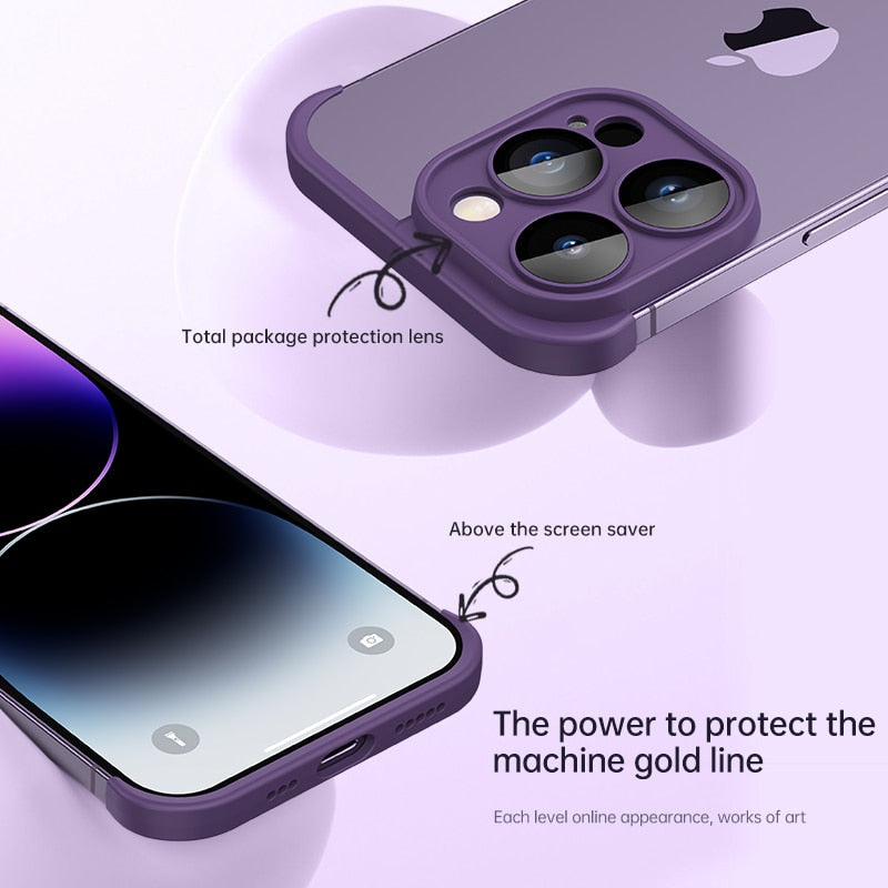 Corner Luxury Silicone Lens-Protective Case for iPhone