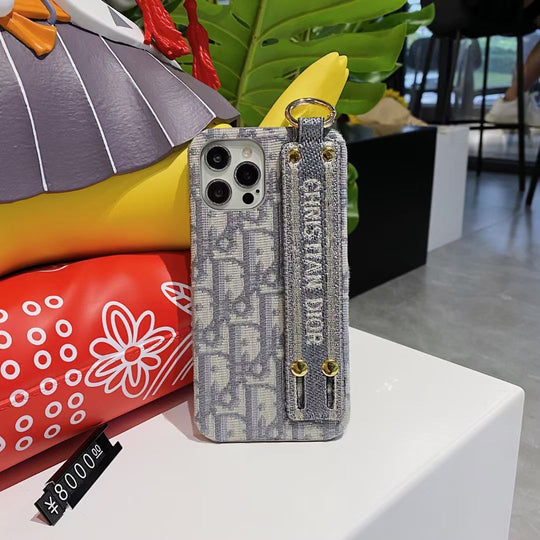 Elegant Canvas Pattern Strap iPhone Case