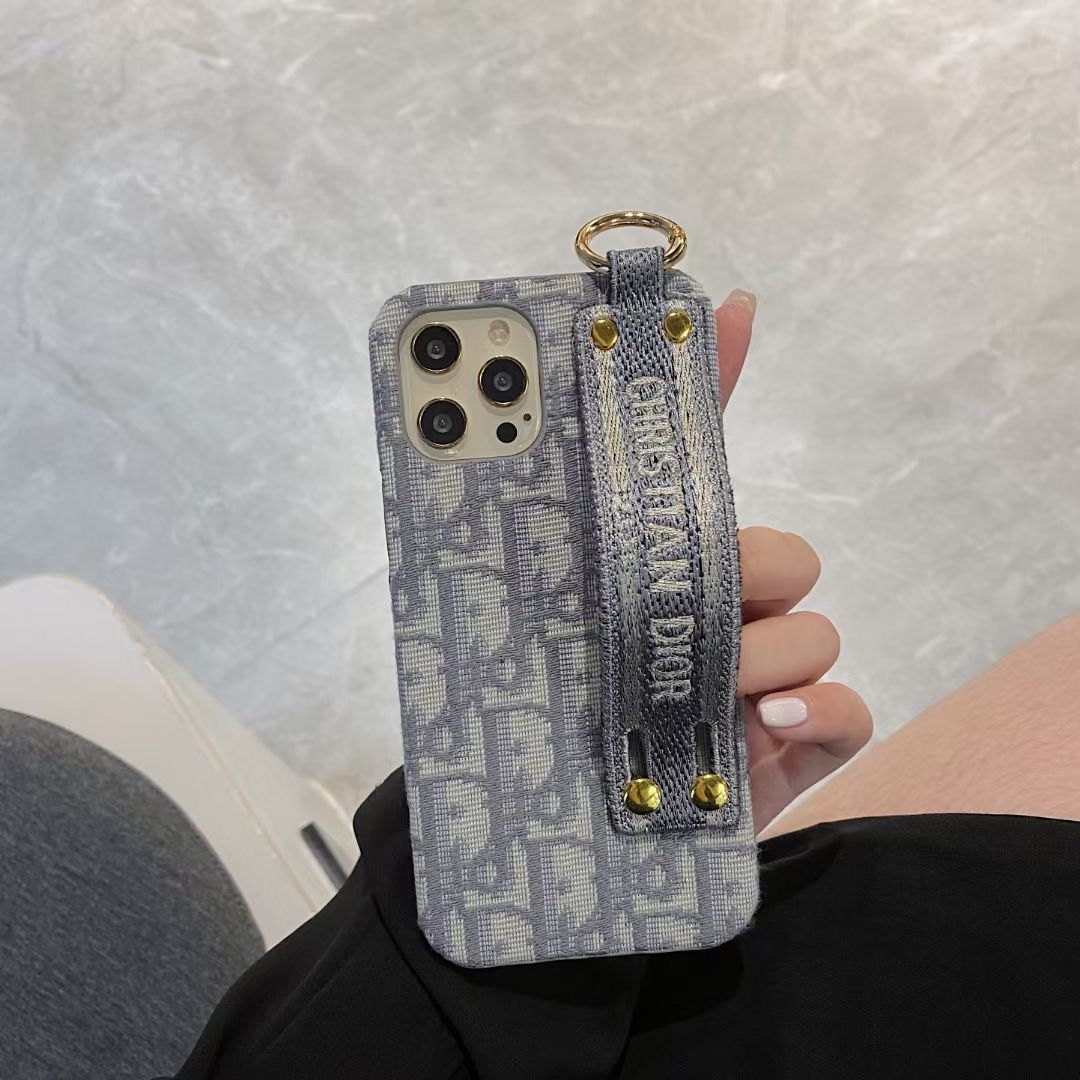 Elegant Canvas Pattern Strap iPhone Case