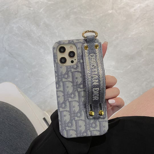 Elegant Canvas Pattern Strap iPhone Case