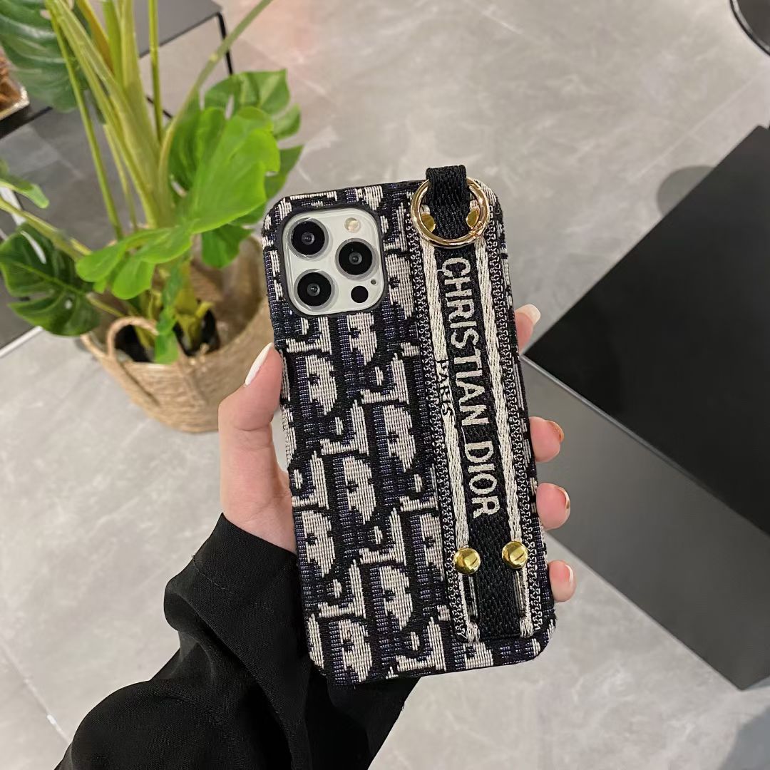 Elegant Canvas Pattern Strap iPhone Case