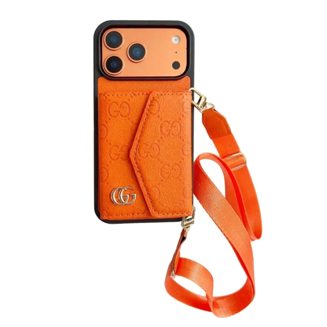 Classic Monogram Card Case - iPhone 18 Pro Max - Orange | Easy-Cases