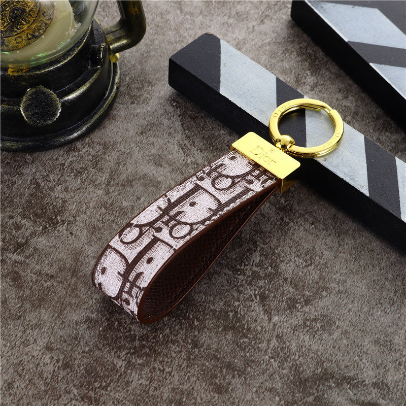Elegant Inspired Keychain Strap with Gold Accent