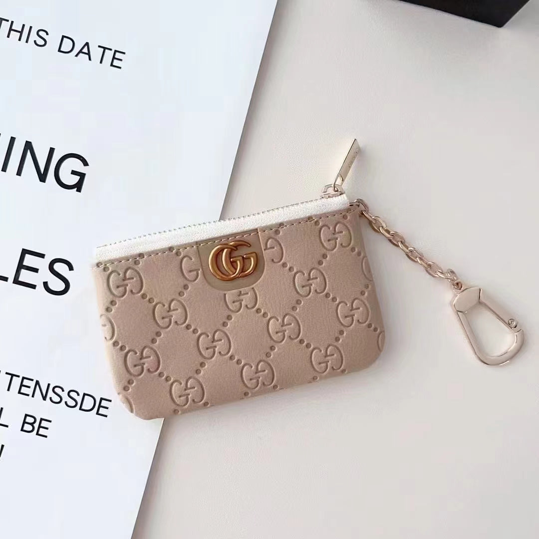 GG Style Embossed Keychain Wallet