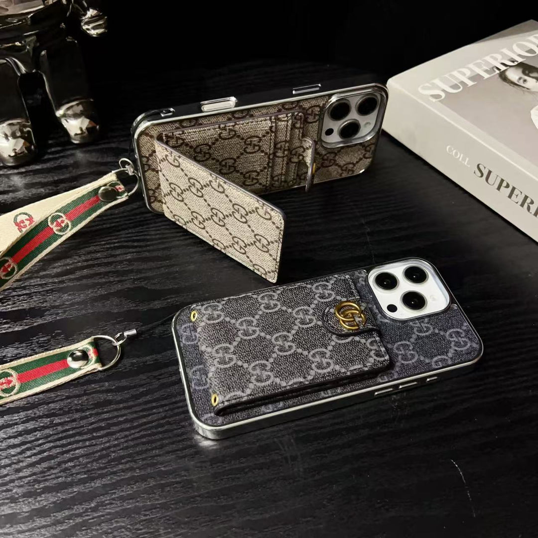 Monogram iPhone Case with Cardholder &amp; Hand Strap