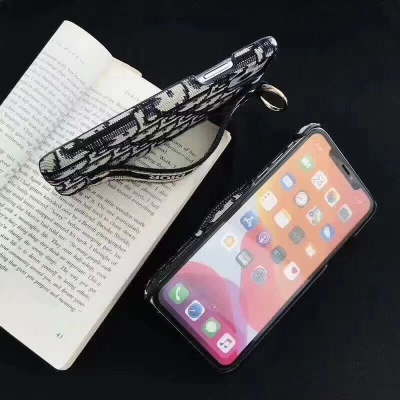 Elegant Canvas Pattern Strap iPhone Case