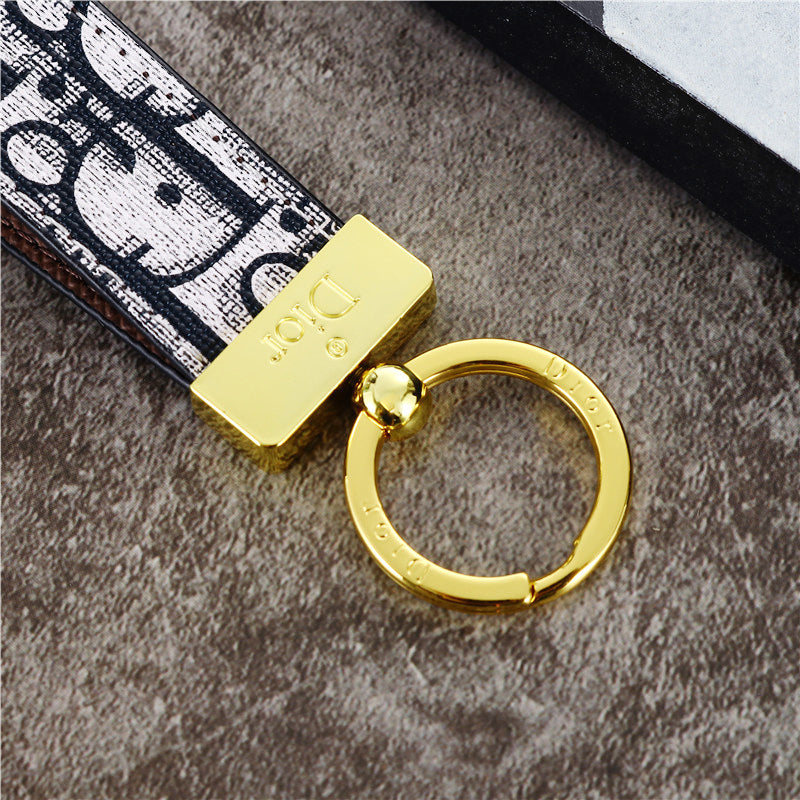 Elegant Inspired Keychain Strap with Gold Accent