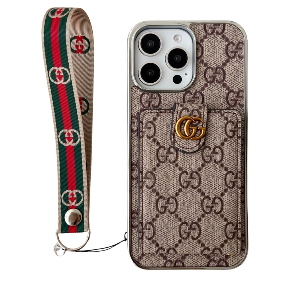 Monogram iPhone Case with Cardholder & Hand Strap