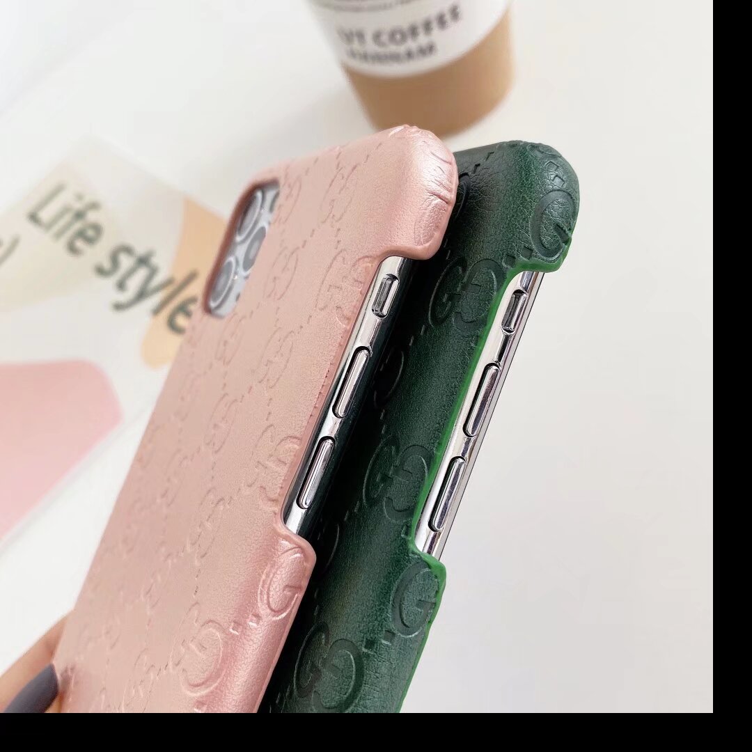 GG Style Embossed Chic Phone Case for iPhone