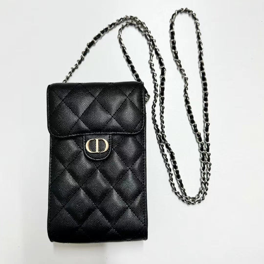Chic Dior Phone Pouch with Versatile Handbag Strap