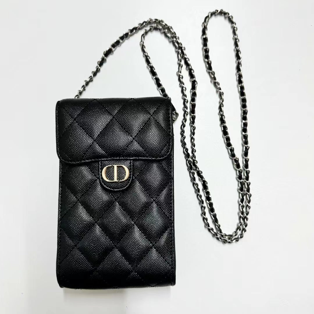 Chic Dior Phone Pouch with Versatile Handbag Strap