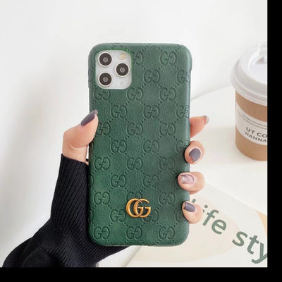 GG Style Embossed Chic Phone Case for iPhone