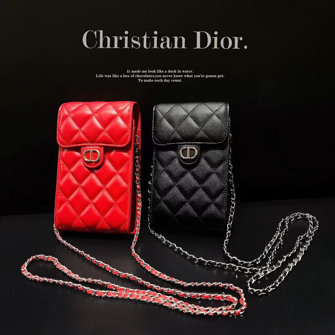 Dior Premium Lady Phone Pouch with Stylish Handbag Strap