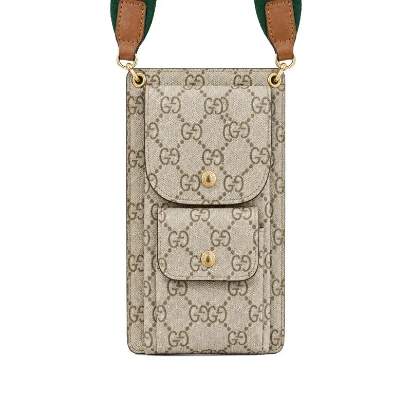 Signature Multi-Pocket Crossbody Phone Bag - Brown | Easy-Cases