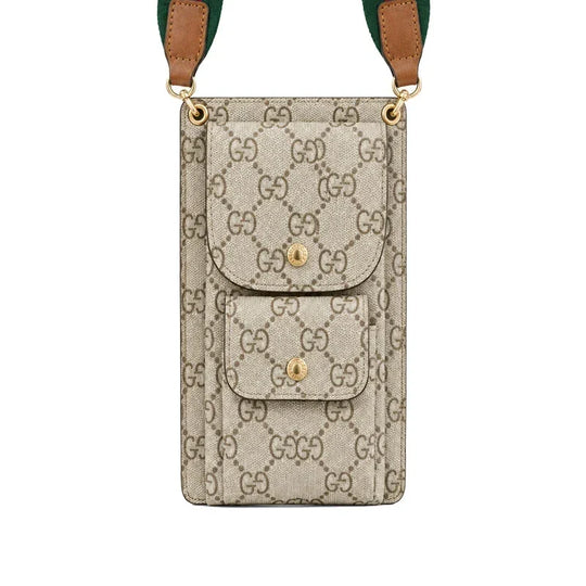 Signature Multi-Pocket Crossbody Phone Bag - Brown | Easy-Cases