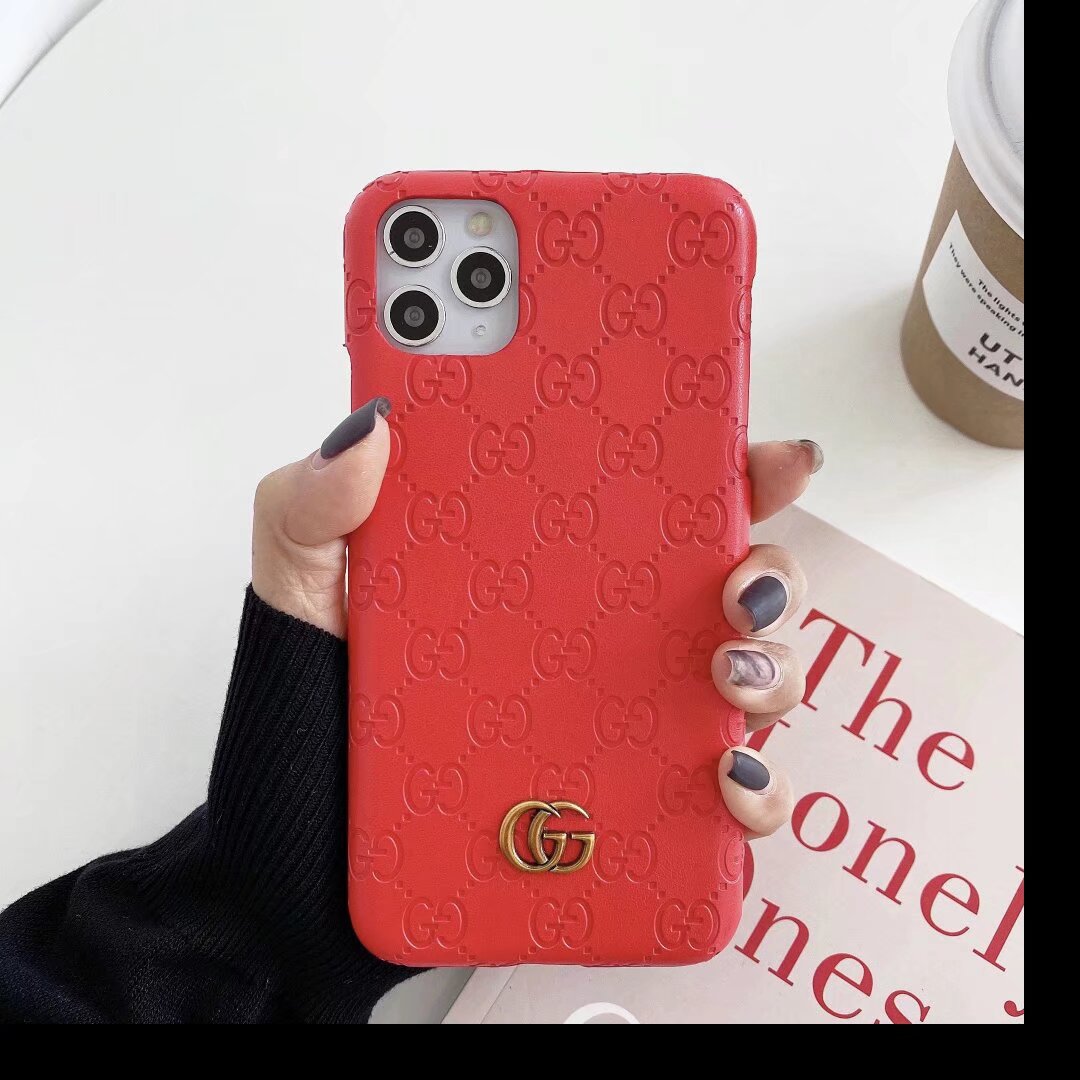 GG Style Embossed Chic Phone Case for iPhone