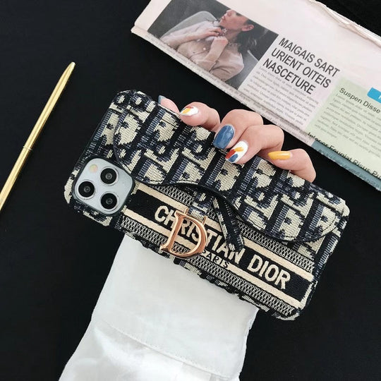 Luxury Monogram Flap Wallet iPhone Case