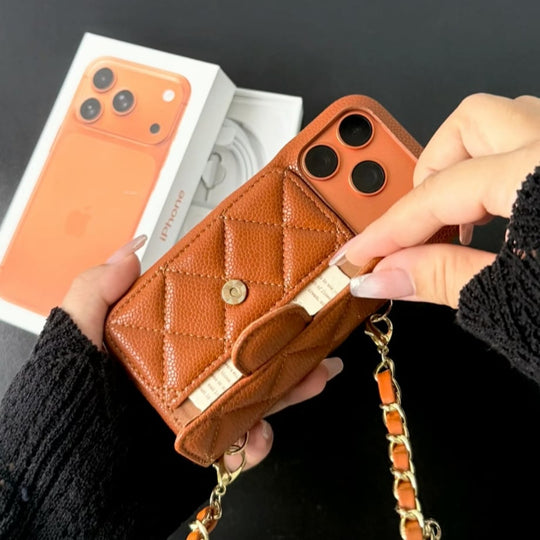 Luxury crossbody wallet iPhone case with chain strap - product image 17