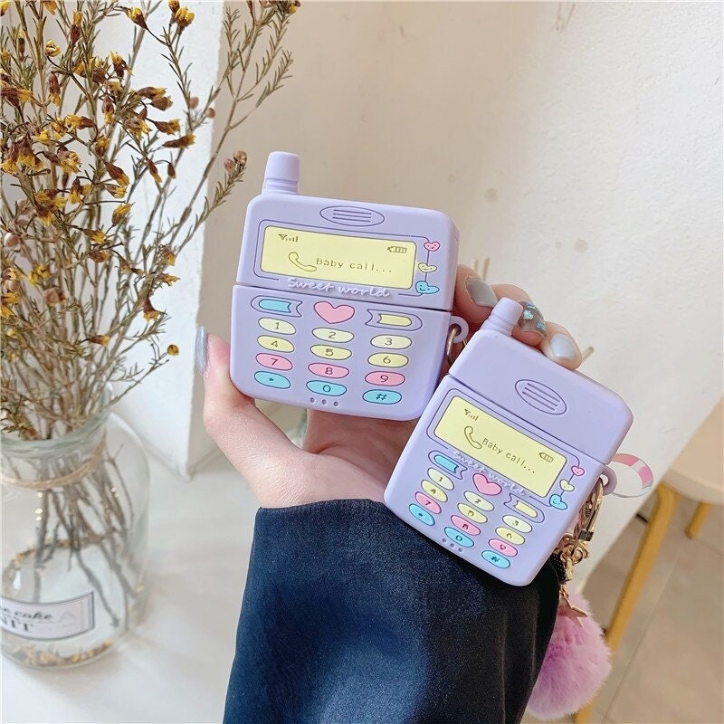 Purple Earphone Case | Baby Call Love Heart Earphone Case | Easy Cases