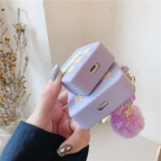 Purple Earphone Case | Baby Call Love Heart Earphone Case | Easy Cases