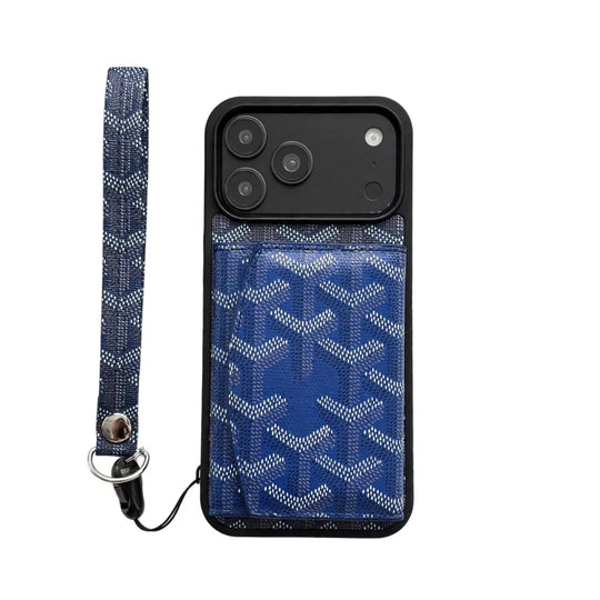 Tri-Fold Wristlet Wallet iPhone Case - iPhone 18 Pro Max - Blue | Easy-Cases
