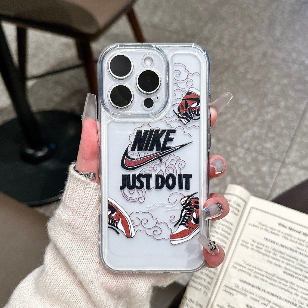 Sneaker Graphic Anti-Slip iPhone Case - White Red Sneaker Graphic by Easy-Cases