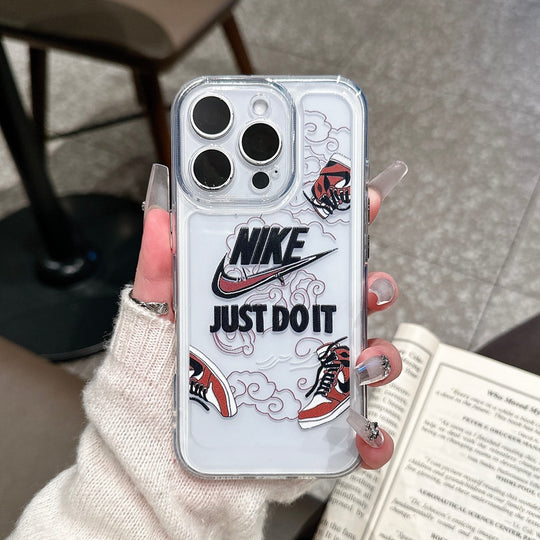 Sneaker Graphic Anti-Slip iPhone Case - White Red Sneaker Graphic by Easy-Cases