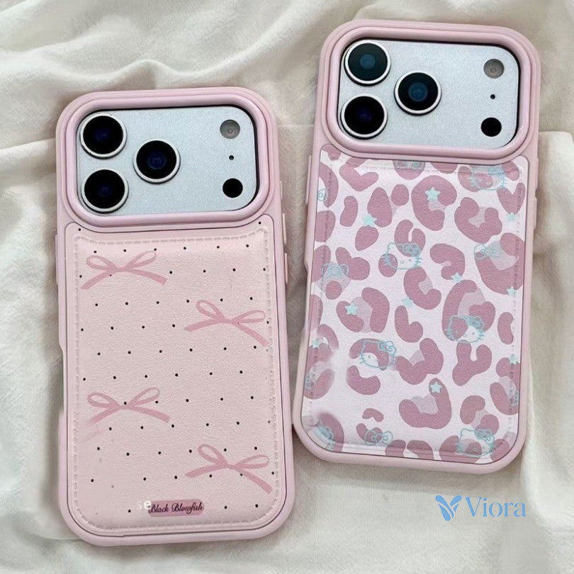 Pink Bow and Leopard Print Protective iPhone Case by Easy-Cases - product image 1
