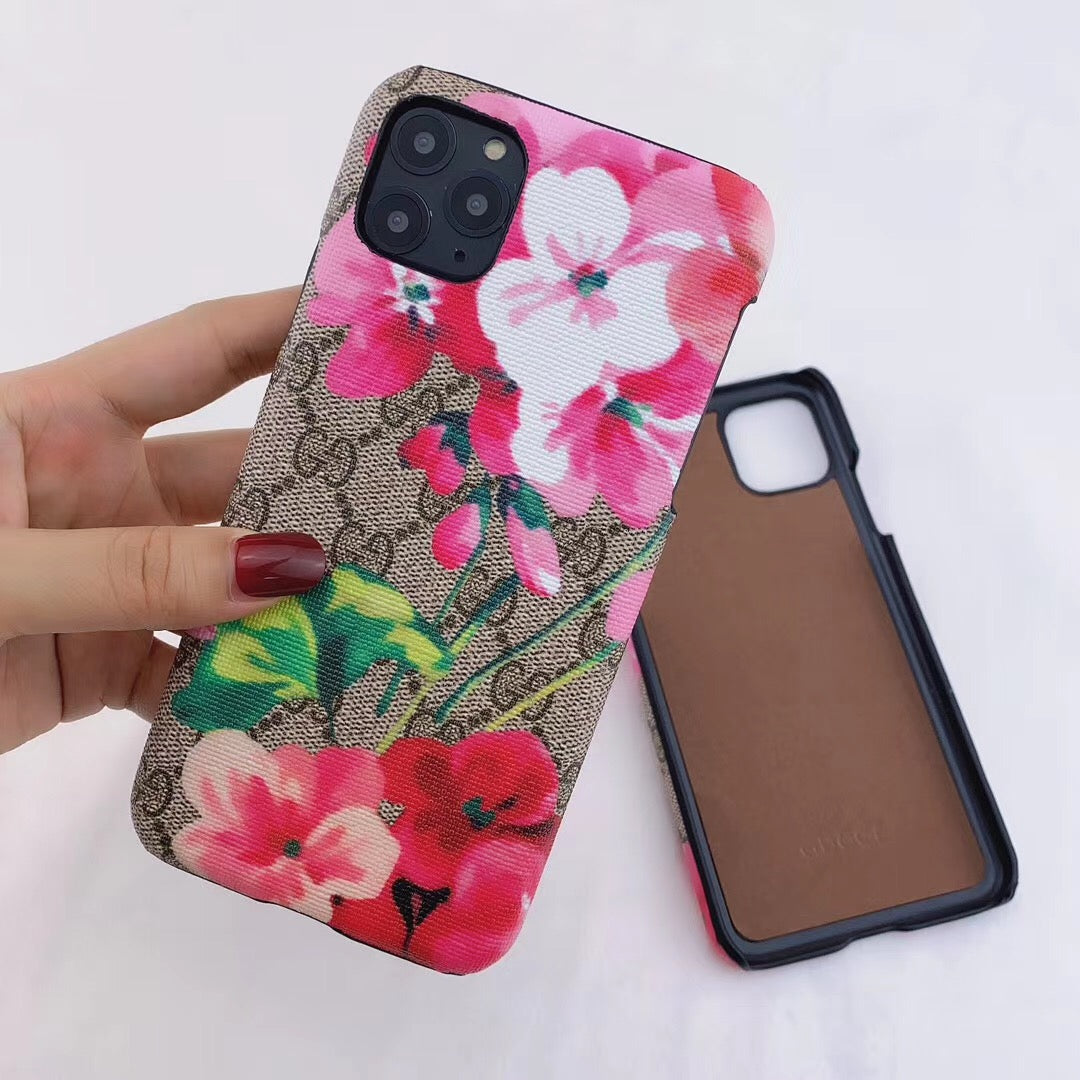 Chic Gucci luxury phone case featuring floral motif