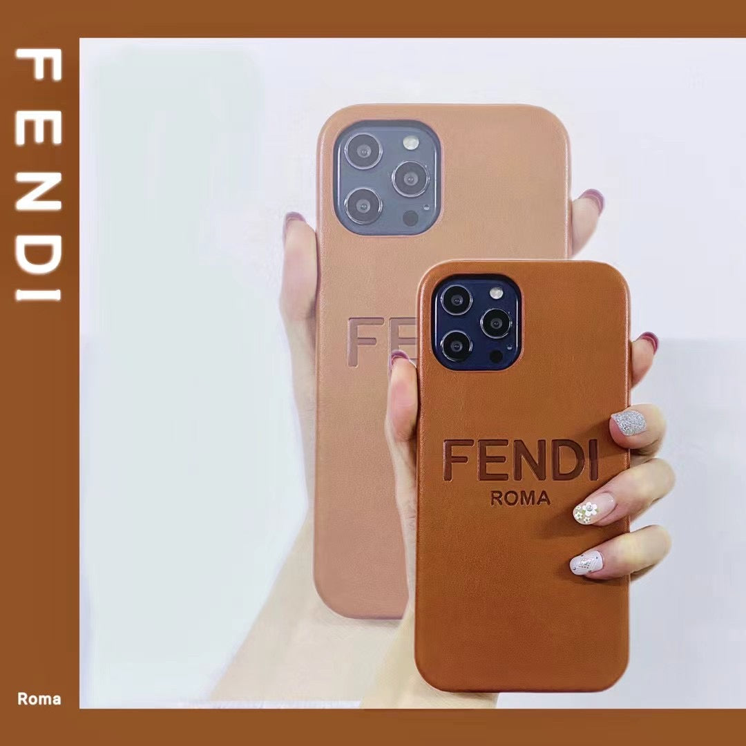 Chic Fendi phone cover with iconic logo embellishment