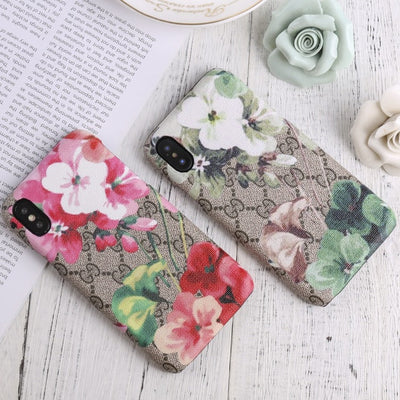 Chic Gucci luxury phone case featuring floral motif