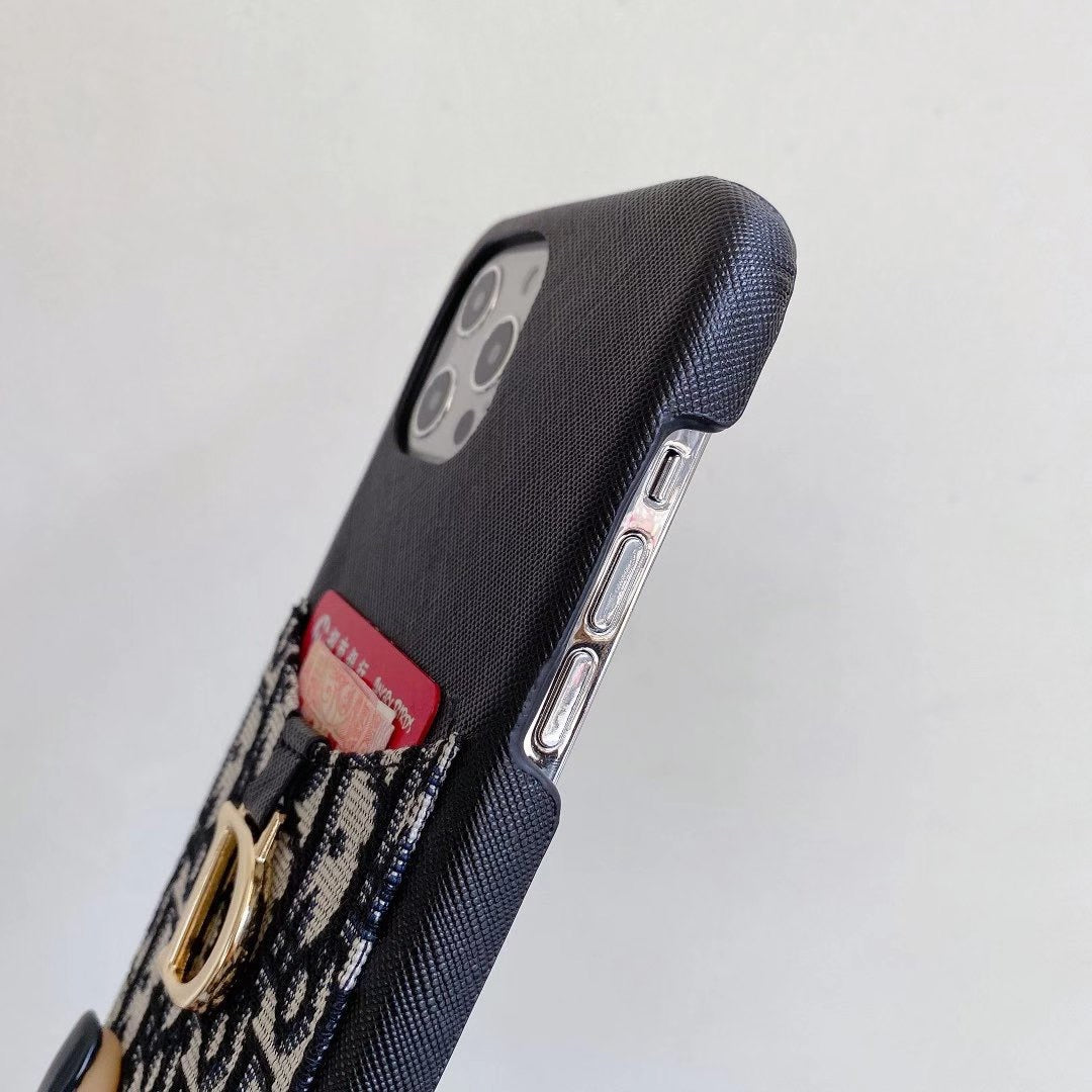 Functional Elegance: Luis Vuitton & Dior iPhone Cover with Card Slot