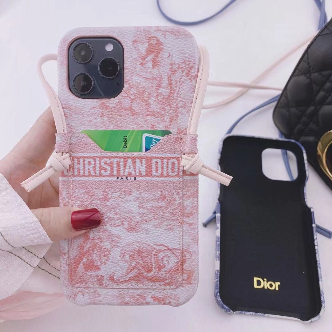 Premium Dior iPhone Case with Detachable Lanyard