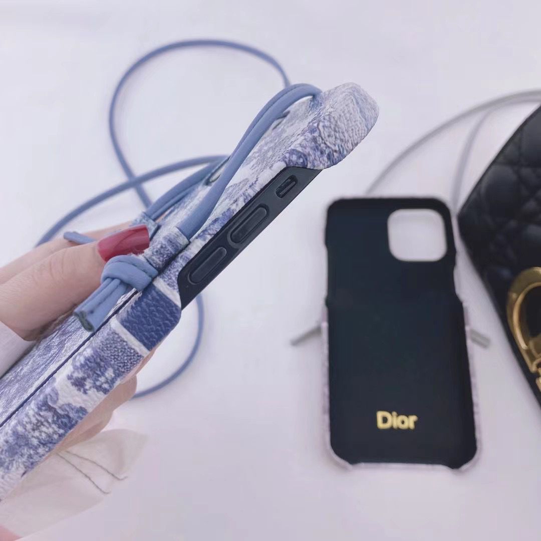 Premium Dior iPhone Case with Detachable Lanyard