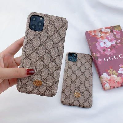 Luxurious iPhone Case with GG Pattern - Close-up