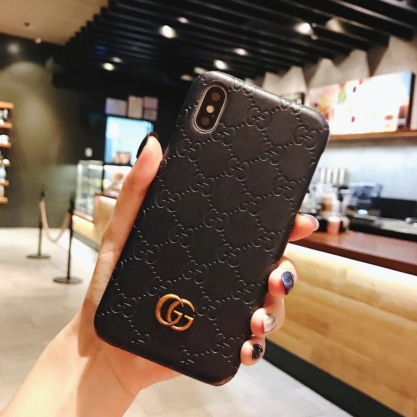 Detailed Shot of Gucci Debossed Phone Cas